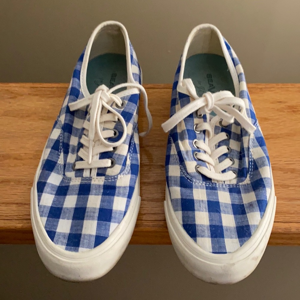 JCrew gingham SeaVees size 8